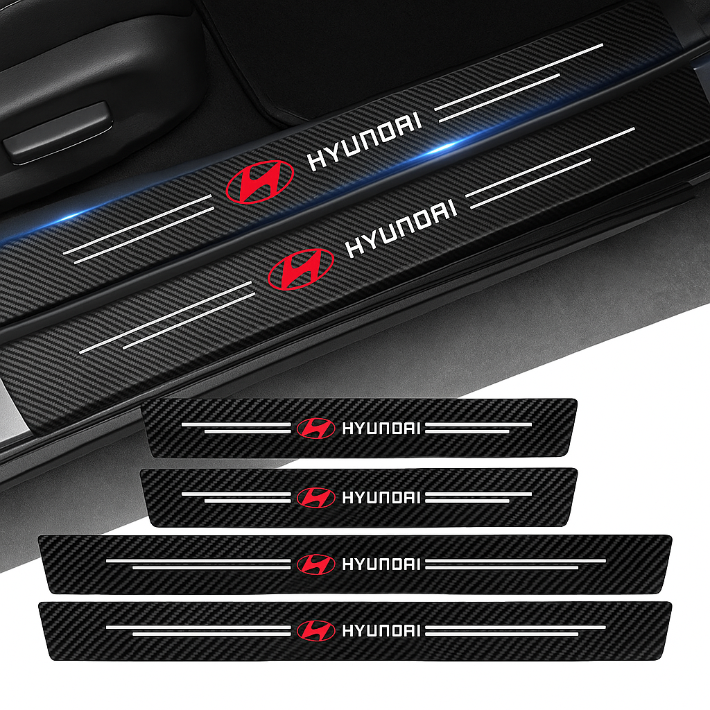 Carbon Fiber Car Door Sill Protector (Pack of 4) – Universal Fit