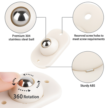 Mini 360° Caster Wheels – 8Pcs Adhesive Rollers